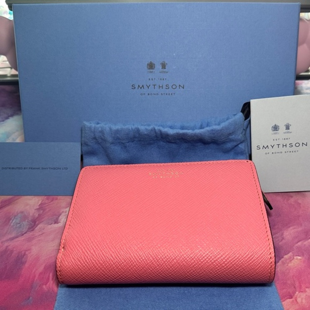 Rare Smythson Continental Wallet (NIB; Pink)